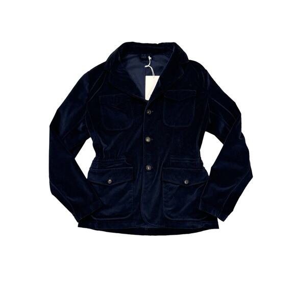 MANTO Men's Navy Velvet Coat Sz 50 IT / M US - Picture 2 of 11